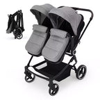 Poussette Double Côte à Côte pour Jumeaux, Poussette Jumeaux Compacte et Pliable S600D Légère avec Capote et Panier de Rangement