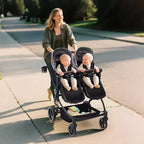 Poussette Double Côte à Côte pour Jumeaux, Poussette Jumeaux Compacte et Pliable S600D Légère avec Capote et Panier de Rangement