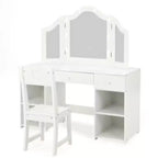 MDF Kids Vanity with 3 Drawers + 3-Color Bulbs (1 Set