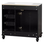Meuble sous-vasque 36 pouces avec rangement, meuble de salle de bain au sol avec tiroirs et portes à fermeture douce