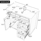 Meuble sous-vasque 36 pouces avec rangement, meuble de salle de bain au sol avec tiroirs et portes à fermeture douce