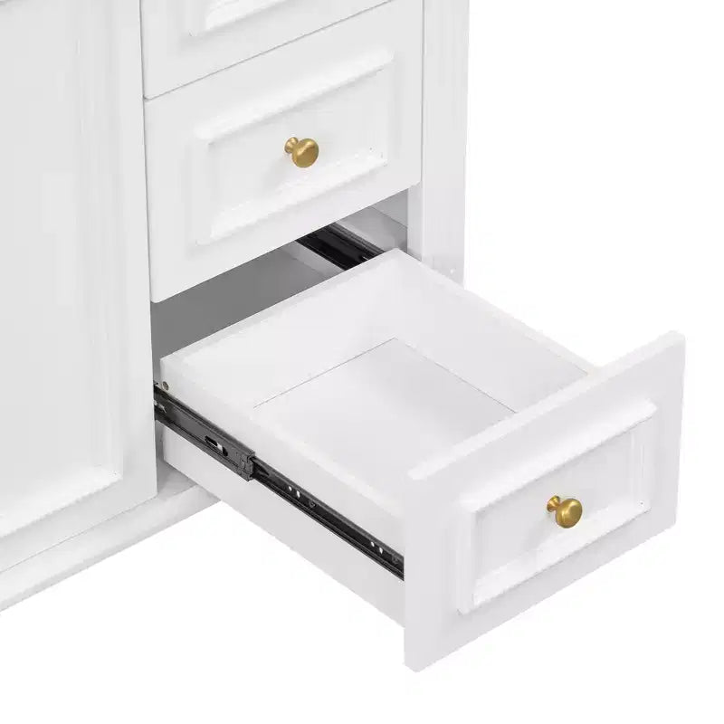 Meuble sous-vasque 36 pouces avec rangement, meuble de salle de bain au sol avec tiroirs et portes à fermeture douce