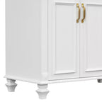 Meuble sous-vasque 36 pouces avec rangement, meuble de salle de bain au sol avec tiroirs et portes à fermeture douce