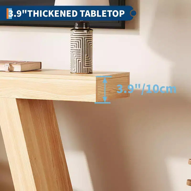 COZONY Table Console Étroite 55 avec Rangement, Table de Canapé de Ferme à 2 Niveaux pour Derrière le Canapé, Table d'Entrée et de Couloir pour Salon, Foyer, Bureau