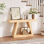 COZONY Table Console Étroite 55 avec Rangement, Table de Canapé de Ferme à 2 Niveaux pour Derrière le Canapé, Table d'Entrée et de Couloir pour Salon, Foyer, Bureau