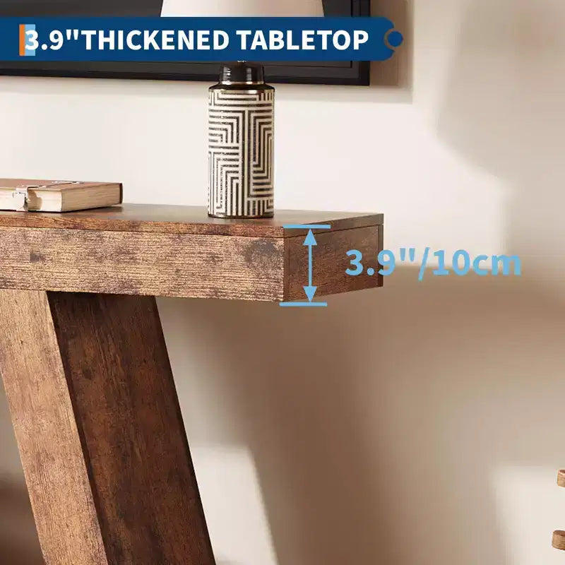 COZONY Table Console Étroite 55 avec Rangement, Table de Canapé de Ferme à 2 Niveaux pour Derrière le Canapé, Table d'Entrée et de Couloir pour Salon, Foyer, Bureau