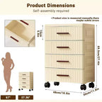 Meuble de rangement à tiroirs en plastique sur roulettes, commode haute avec tiroirs, bacs de rangement coulissants pour table de chevet de chambre à coucher et salon