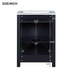 Meuble-lavabo de salle de bain vintage 48 po avec deux lavabos, meuble de rangement de salle de bain avec portes à fermeture douce et étagère, expresso