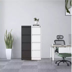 VIYET 52H Classeur vertical noir en métal à 4 tiroirs avec serrure, armoire de classement en acier pour bureau à domicile, convient aux formats A4/Legal/Lettre