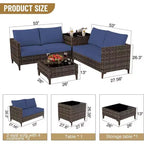 COZONY Ensemble de salon de jardin modulable en rotin PE tout temps, canapé-causeuse et table basse avec rangement pour terrasse, piscine, véranda