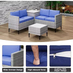 COZONY Ensemble de salon de jardin modulable en rotin PE tout temps, canapé-causeuse et table basse avec rangement pour terrasse, piscine, véranda
