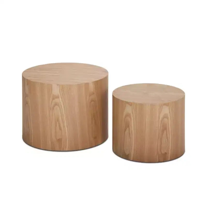 Tables basses gigognes de 2, design rond moderne avec pieds antidérapantstables d'appoint ou de chevet parfaites pour les petits espaces, le salon ou la chambre à coucher