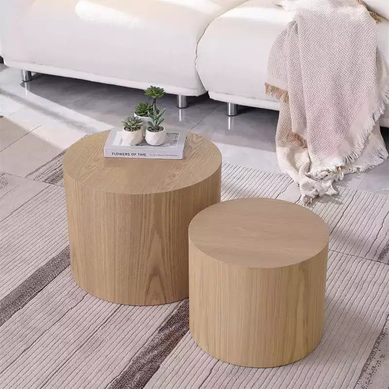 Tables basses gigognes de 2, design rond moderne avec pieds antidérapantstables d'appoint ou de chevet parfaites pour les petits espaces, le salon ou la chambre à coucher