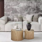 Tables basses gigognes de 2, design rond moderne avec pieds antidérapantstables d'appoint ou de chevet parfaites pour les petits espaces, le salon ou la chambre à coucher