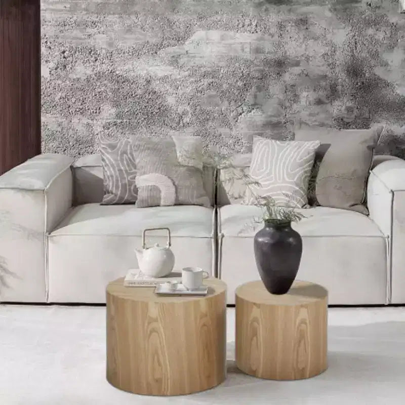 Tables basses gigognes de 2, design rond moderne avec pieds antidérapantstables d'appoint ou de chevet parfaites pour les petits espaces, le salon ou la chambre à coucher