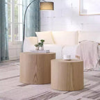 Tables basses gigognes de 2, design rond moderne avec pieds antidérapantstables d'appoint ou de chevet parfaites pour les petits espaces, le salon ou la chambre à coucher