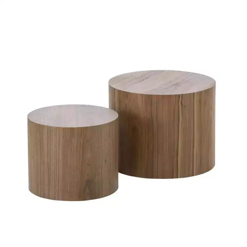 Tables basses gigognes de 2, design rond moderne avec pieds antidérapantstables d'appoint ou de chevet parfaites pour les petits espaces, le salon ou la chambre à coucher