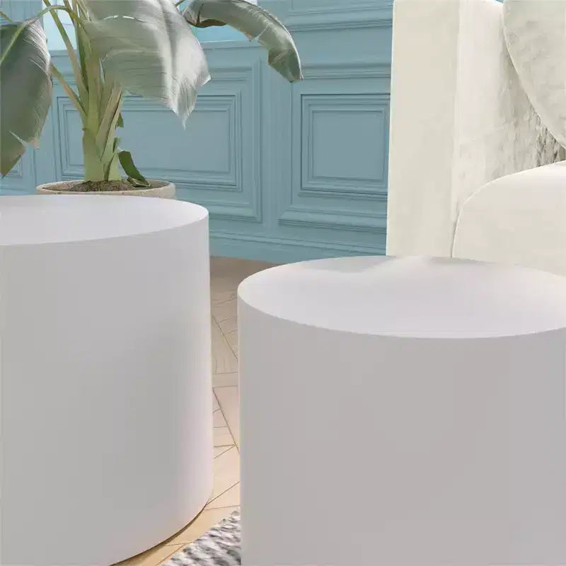 Tables basses gigognes de 2, design rond moderne avec pieds antidérapantstables d'appoint ou de chevet parfaites pour les petits espaces, le salon ou la chambre à coucher