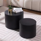 Tables basses gigognes de 2, design rond moderne avec pieds antidérapantstables d'appoint ou de chevet parfaites pour les petits espaces, le salon ou la chambre à coucher
