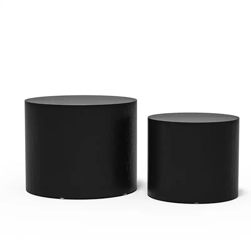 Tables basses gigognes de 2, design rond moderne avec pieds antidérapantstables d'appoint ou de chevet parfaites pour les petits espaces, le salon ou la chambre à coucher