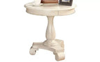 Table d'appoint ronde sur pied TUYOHW, table de bout traditionnelle de 66 cm avec pieds sculptés, petite table basse intemporelle pour salon et chambre