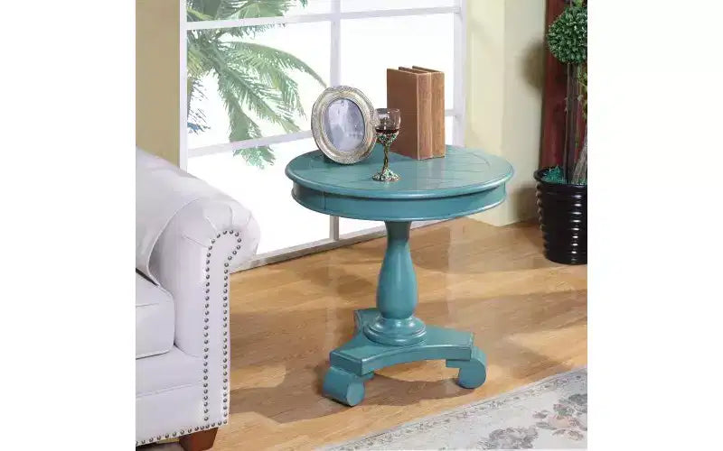 Table d'appoint ronde sur pied TUYOHW, table de bout traditionnelle de 66 cm avec pieds sculptés, petite table basse intemporelle pour salon et chambre