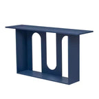 Table console moderne Okak avec étagère inférieure, table d'entrée avec design incurvé et placage de frêne, tables d'entrée pour le couloir, le salon