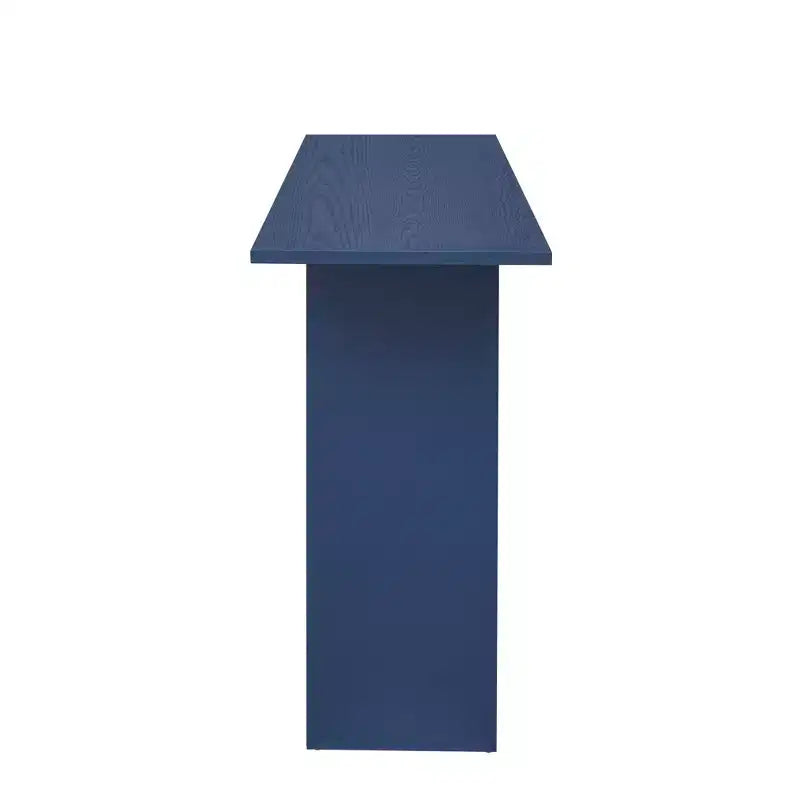 Table console moderne Okak avec étagère inférieure, table d'entrée avec design incurvé et placage de frêne, tables d'entrée pour le couloir, le salon