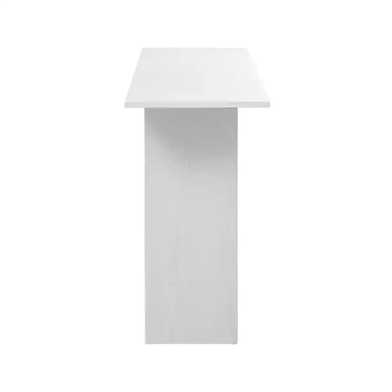 Table console moderne Okak avec étagère inférieure, table d'entrée avec design incurvé et placage de frêne, tables d'entrée pour le couloir, le salon