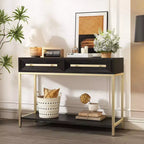 Console de table géométrique audacieuse Okak avec tiroirs de rangement, table d'entrée rétro pour salon, couloir, entrée