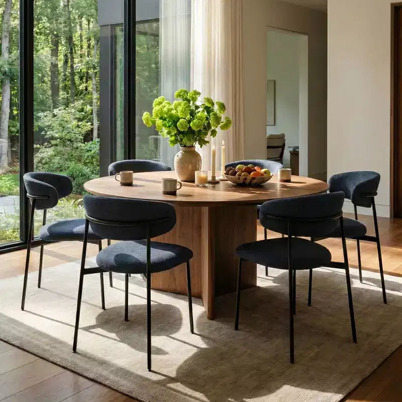Panipeachy - Lot de 6 chaises de salle à manger, chaise de cuisine contemporaine rembourrée à dossier flottant avec cadre en métal robuste