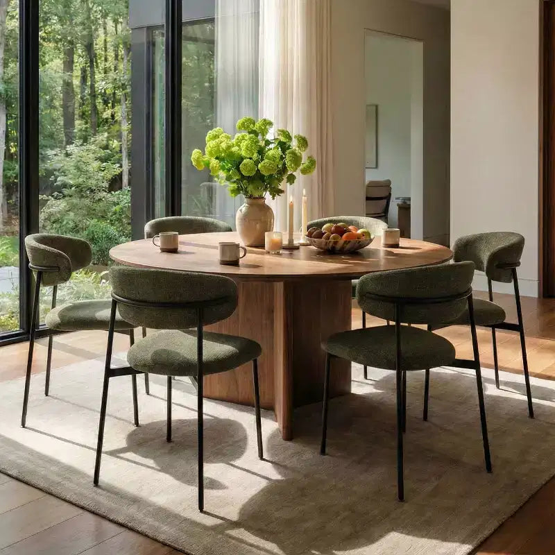 Panipeachy - Lot de 6 chaises de salle à manger, chaise de cuisine contemporaine rembourrée à dossier flottant avec cadre en métal robuste