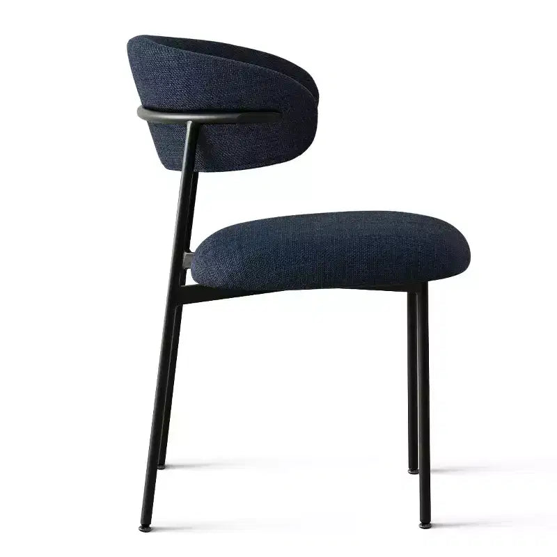 Lot de 4 Chaises de Salle à Manger Rembourrées, Chaises de Cuisine Confortables à Dossier Incurvé avec Large Assise en Tissu et Pieds en Métal Noir - Panipeachy