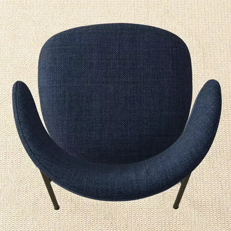 Lot de 4 Chaises de Salle à Manger Rembourrées, Chaises de Cuisine Confortables à Dossier Incurvé avec Large Assise en Tissu et Pieds en Métal Noir - Panipeachy