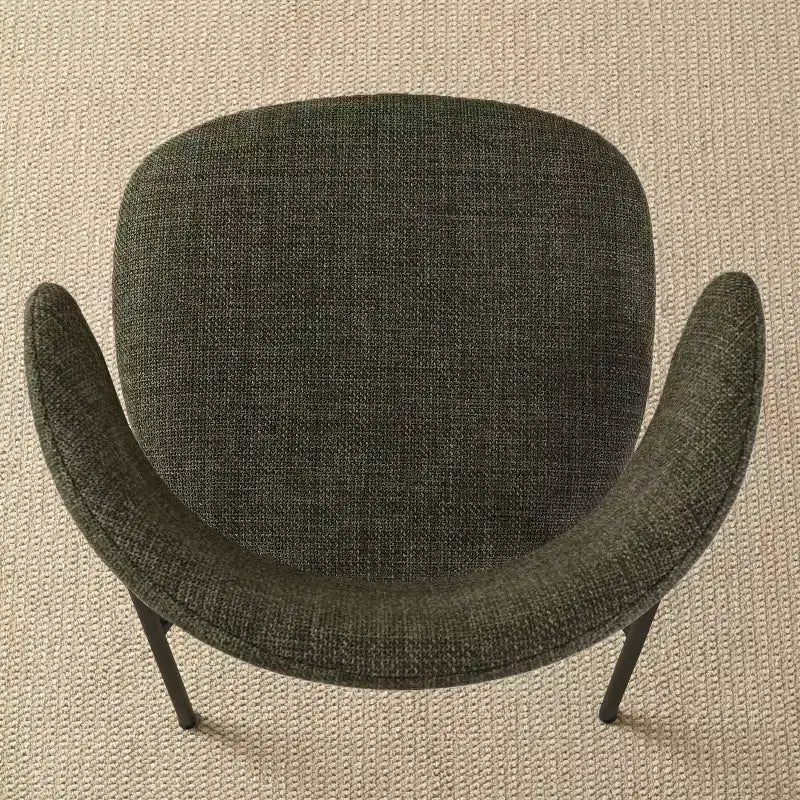 Lot de 4 Chaises de Salle à Manger Rembourrées, Chaises de Cuisine Confortables à Dossier Incurvé avec Large Assise en Tissu et Pieds en Métal Noir - Panipeachy