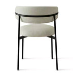 Lot de 4 Chaises de Salle à Manger Rembourrées, Chaises de Cuisine Confortables à Dossier Incurvé avec Large Assise en Tissu et Pieds en Métal Noir - Panipeachy
