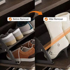 Meuble à chaussures cannelé avec 3 tiroirs basculants, meuble de rangement étroit en bois avec étagères réglables et amovibles, meuble à chaussures fin sur pied.
