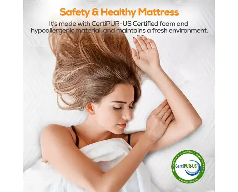 Matelas Queen, Matelas en mousse à mémoire de forme gel 14 pouces fermeté moyenne, Certifié CertiPUR-US