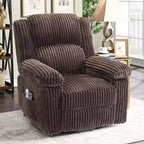 Fauteuil relax inclinable électrique Acekool avec chauffage et massage, revêtement en velours côtelé moelleux, fauteuil releveur électrique pour personnes âgées, salon
