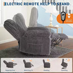 Fauteuil relax inclinable électrique Acekool avec chauffage et massage, revêtement en velours côtelé moelleux, fauteuil releveur électrique pour personnes âgées, salon