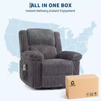 Fauteuil relax inclinable électrique Acekool avec chauffage et massage, revêtement en velours côtelé moelleux, fauteuil releveur électrique pour personnes âgées, salon