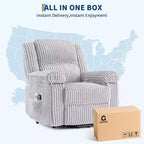 Fauteuil relax inclinable électrique Acekool avec chauffage et massage, revêtement en velours côtelé moelleux, fauteuil releveur électrique pour personnes âgées, salon