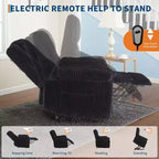 Fauteuil relax inclinable électrique Acekool avec chauffage et massage, revêtement en velours côtelé moelleux, fauteuil releveur électrique pour personnes âgées, salon