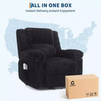 Fauteuil relax inclinable électrique Acekool avec chauffage et massage, revêtement en velours côtelé moelleux, fauteuil releveur électrique pour personnes âgées, salon