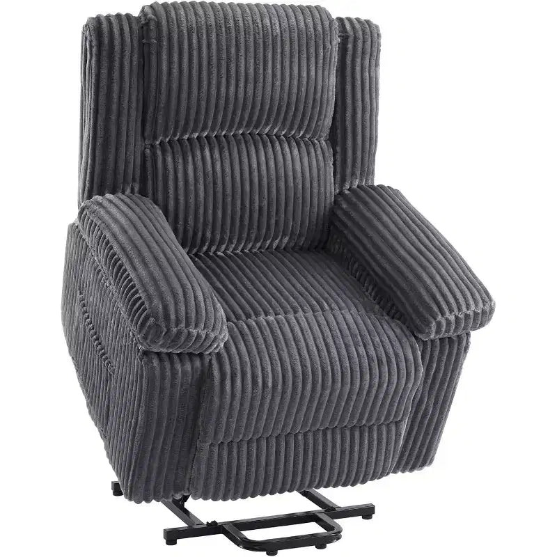 Fauteuil relax inclinable électrique Acekool avec chauffage et massage, revêtement en velours côtelé moelleux, fauteuil releveur électrique pour personnes âgées, salon
