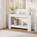 Console de ferme 47 po avec 2 niveaux et rangement - Grande table de canapé en bois pour entrée, couloir et salon