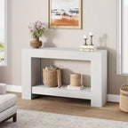 Console de ferme 47 po avec 2 niveaux et rangement - Grande table de canapé en bois pour entrée, couloir et salon