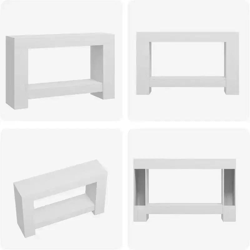 Console de ferme 47 po avec 2 niveaux et rangement - Grande table de canapé en bois pour entrée, couloir et salon