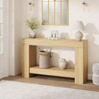 Console de ferme 47 po avec 2 niveaux et rangement - Grande table de canapé en bois pour entrée, couloir et salon