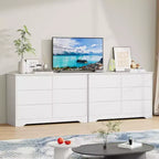 Commode en bois à 6 tiroirs, Armoire haute et moderne avec rangement profond, Grande commode avec plateau large, Commode de rangement longue pour chambre à coucher